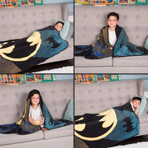 Vista 4 de Franco Ropa de cama para niños, manta súper suave de micro raschel, 46 x 60 pulgadas, Batman