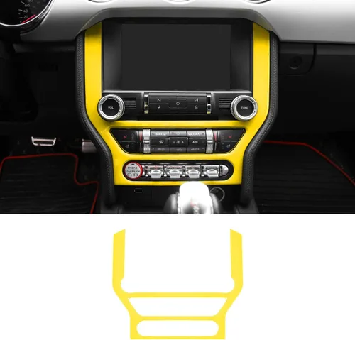 Vista 8 de CheroCar para Ford Mustang - Cubierta de panel de pantalla de navegación para consola central, Marco de decoración interior, Compatible con Ford