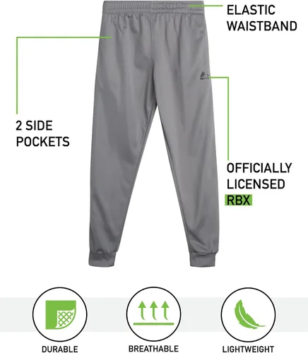 Vista 2 de RBX Pantalones deportivos para niños Paquete de 4 pantalones deportivos de calentamiento de tricot (tamaño 4-20)