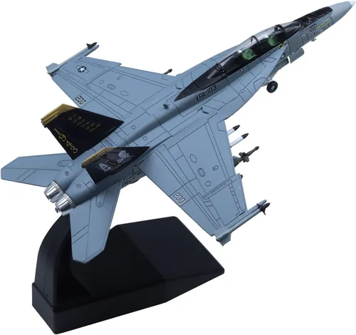 Vista 2 de F-18 Hornet Strike Attack Fighter Avión Modelo 1/100 Modelos militares fundidos a troquel F/A-18