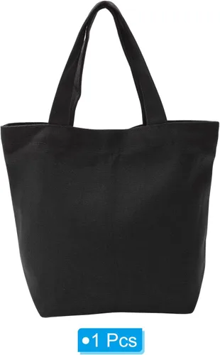 Vista 4 de PATIKIL Bolsa de lona para mujer, pequeña bolsa de lona de algodón, resistente, reutilizable, mini bolsa de mano, lavable, bricolaje