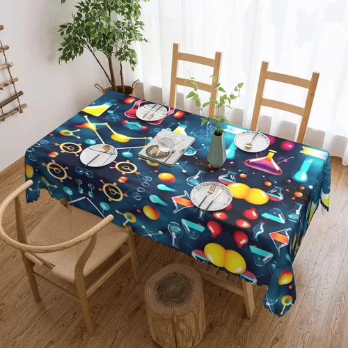 Vista 14 de Mantel rectangular de encaje de poliéster con diseño patriótico de camión del 4 de julio, 54 x 72 pulgadas, resistente a las arrugas, lavable