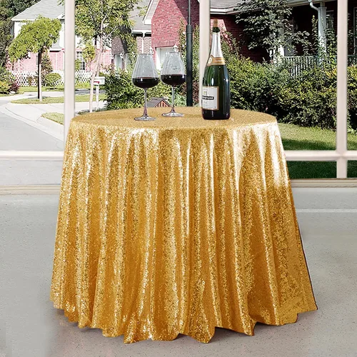 Vista 13 de Manteles redondos de lentejuelas negros para fiestas, de 121,9 cm, mantel redondo de purpurina ajustado, pequeño, lindo y dulce, para boda