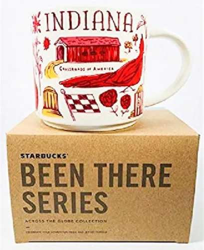 Vista 4 de Starbucks Taza de cerámica Indiana Been There Series Across the Globe Collection, 14 onzas