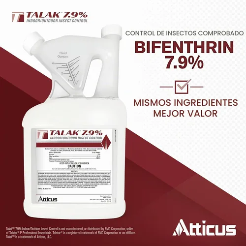 Vista 2 de Atticus Talak 7.9% Concentrado de insecticida bifentrina para interiores y exteriores (1 galón) Control Ants, Mosquitoes, Cockroaches, Spiders