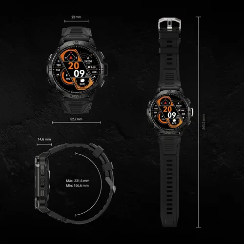 Vista 5 de CARBINOX Blaze Reloj Inteligente con GPS – Rastreadores de Fitness Resistentes, Resistente al Agua IP69K, 170+ Modos Deportivos, Gorilla Glass