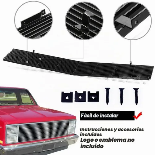 Vista 6 de Parrilla frontal cromada para Chevy GMC Pickup Suburban Blazer Jimmy Phantom 1981 82 83 84 85 86 1987 Chevy GMC Pickup Suburban Blazer Jimmy Phantom