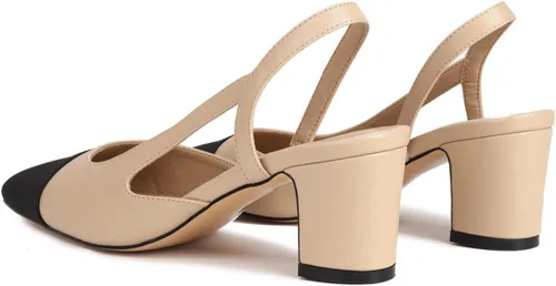 Vista 3 de MICIFA Zapatos de vestir con punta redonda y tacón grueso y correa al tobillo para mujer