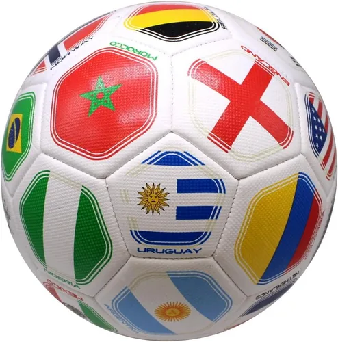 Vista 8 de Balón de fútbol al aire libre con bandera mundial 2026 para entrenamiento de bandera mundial, tamaño 5 (grado S)