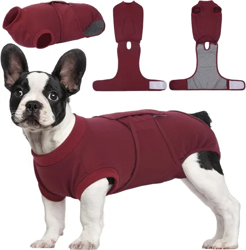 Vista 25 de Kuoser - Traje de recuperación posterior a la cirugía para perros y gatos, camisa profesional y vendaje de heridas abdominales, reemplaza collar