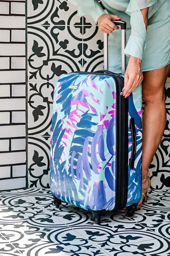 Vista 4 de AMERICAN TOURISTER Moonlight Hardside - Equipaje expandible con ruedas giratorias, Palm Trees), 92504