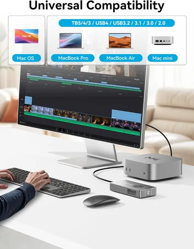 Vista 18 de ACASIS Carcasa SSD NVMe M.2 de 40 Gbps, instalación sin herramientas, carcasa NVMe para M1/M2/Pro/Max, compatible con USB4/3.2/3.1/3.0/2.0