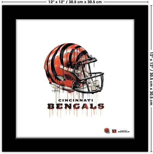 Vista 6 de Trends International Gallery Pops NFL Cincinnati Bengals - Póster de pared con casco de goteo, 12.00 x 12.00 pulgadas, versión del marco negro