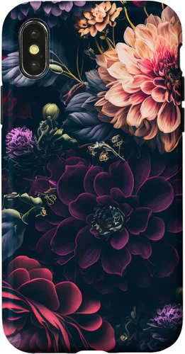 Vista 5 de Dahlia Flower Moody Dark Floral Pink and Purple Pattern Case for iPhone 17