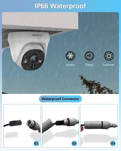 Vista 7 de 【Gran angular de 130° y 90 días de almacenamiento】Sistema de cámara de seguridad de cúpula con cable, sistemas de cámara de videovigilancia