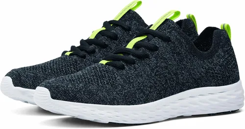 Vista 7 de Shoes for Crews Everlight ECO, zapatos de trabajo antideslizantes para hombre, transpirables, ligeros, con cordones, resistentes al agua, NegroGris