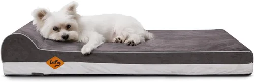 Vista 21 de Laifug Cama ortopédica de espuma viscoelástica para perros con forro duradero a prueba de agua y funda extraíble lavable (grande