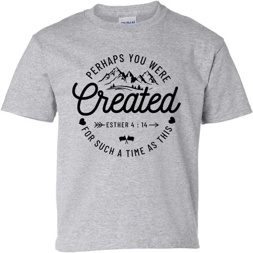 Vista 6 de Quizás You were Created for Such A Time Esther 4:14 - Camiseta de manga corta unisex para niños