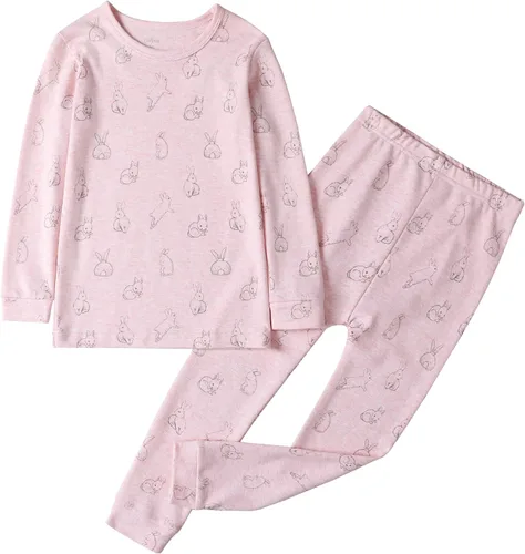 Vista 21 de Owlivia Conjunto de pijama para niños pequeños de 12 meses a 8 años Conejo A-gris