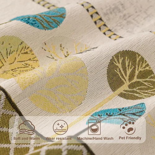 Vista 4 de Funda de felpilla bohemia y jacquard para sofá modular de 3 plazas, funda protectora antideslizante para sofá modular de 3 plazas, funda protectora