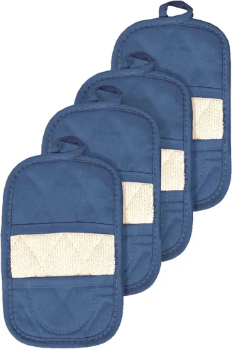 Vista 3 de Ritz Soportes para ollas y almohadillas térmicas prémium (paquete de 4), 8.5 x 5.5 pulgadas, resistentes al calor, 100% algodón con bolsillo