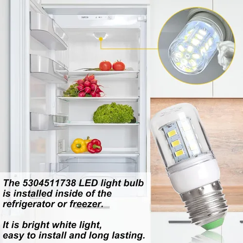 Vista 5 de 5304511738 Bombilla LED para refrigerador KEI D34L compatible con Frigidaire Crosley Ken More, bombilla de 3.5 W para reemplazar PS12364857