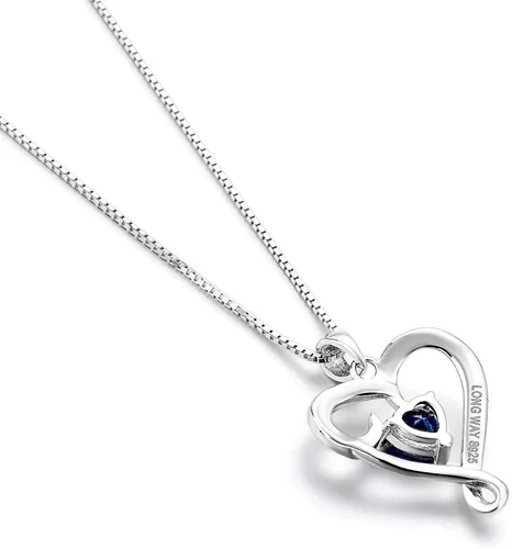 Vista 3 de Regalo de cumpleaños para mamá, collar con dije de corazón de plata esterlina 925 con texto en inglés "I Love You Mom