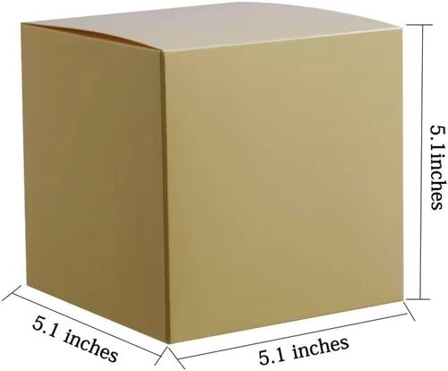 Vista 5 de Caja de regalo cuadrada para todas las ocasiones, pack de 12 unidades, de Ezek , L, Dorado