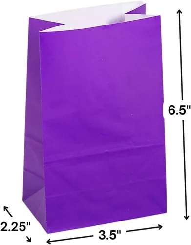 Vista 2 de Fun Express MINI bolsas de papel morado (24 piezas)