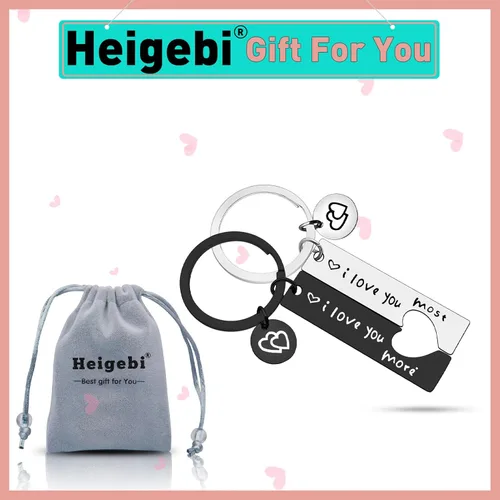 Vista 2 de Heigebi Couple Keychain Gifts for Boyfriend Girlfriend Husband Wife Valentine's Day Anniversary Birthday Wedding Presents