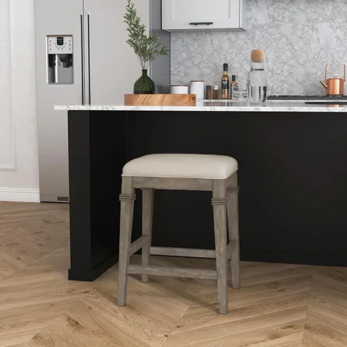 Vista 2 de Hillsdale Furniture Arabella Taburete de mostrador sin espalda, gris envejecido
