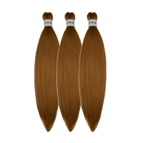 Vista 34 de Pelo corto negro trenzado preestirado de 14 pulgadas para trenzas sin nudos, pelo sintético 1B trenzado para trenzas Bob Box