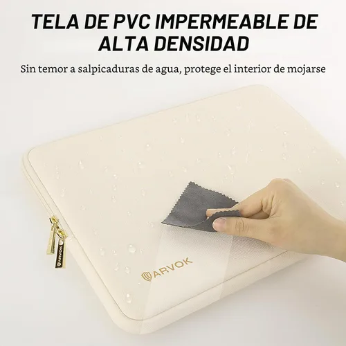 Vista 3 de ARVOK Funda para laptop, funda impermeable para MacBook Air MacBook Pro, bolsa de transporte para computadora Blanco