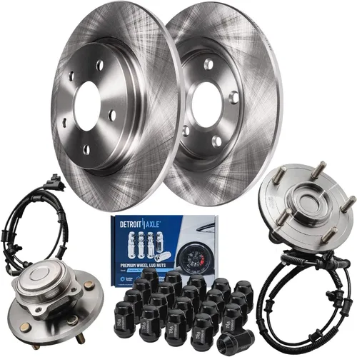 Vista 28 de Detroit Axle - Kit de frenos para Nissan Rogue 2014-2019, 2015 2016 2017 2018 Rotores de freno de disco de cerámica Reemplazo de pastillas de freno