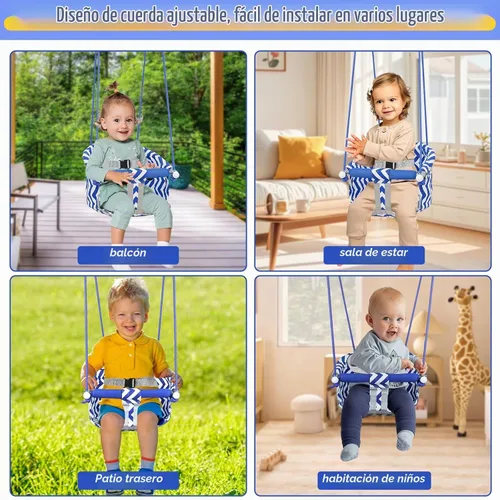 Vista 6 de Asiento de columpio para niños pequeños, cómodo columpio para bebé