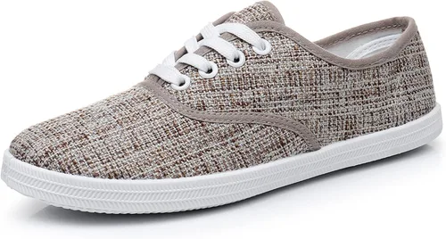 Vista 13 de VenusCelia - Tenis de lona con agujetas Rainbow para mujer Negro (Allblack)