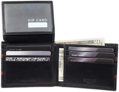 Vista 5 de GUESS Men's Leather Slim Bifold Wallet