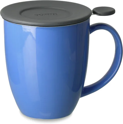 Vista 10 de FORLIFE Uni Brew-in-Mug con infusor de té y tapa, 16 onzas, color rojo