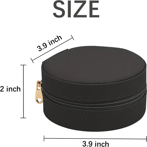 Vista 2 de Soddeph Joyero de viaje, mini organizador portátil con cremallera, cajas de almacenamiento pequeñas de piel sintética para anillos, aretes