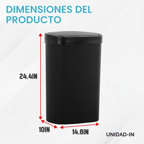 Vista 2 de Dopinmin Cubo de basura de cocina de 13 galones de 50 litros, hermoso cubo de basura con tapa y sensor automático para oficina, dormitorio, sala