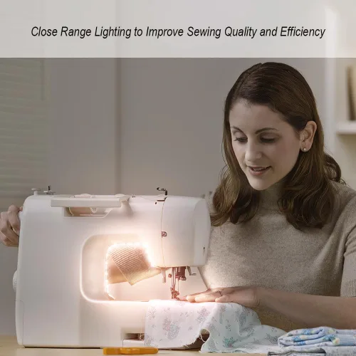 Vista 7 de Tira de luz para máquina de coser, tira de luz LED adhesiva de 11.8 pulgadas, tira de luz decorativa regulable de varios niveles, lámpara de costura