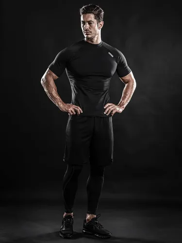 Vista 4 de DRSKIN Paquete de 3, 2 o 1 camisa de compresión para hombre, manga corta, camiseta deportiva de capa base, atlética, correr, entrenamiento activo