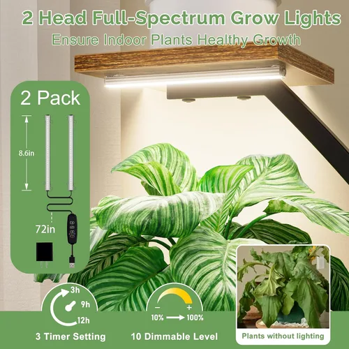 Vista 4 de CODACE Soporte para Plantas de Interior con Luces de Crecimiento - 2 PIEZAS Estante para Plantas de Interior, 6 Niveles Soportes de Esquina