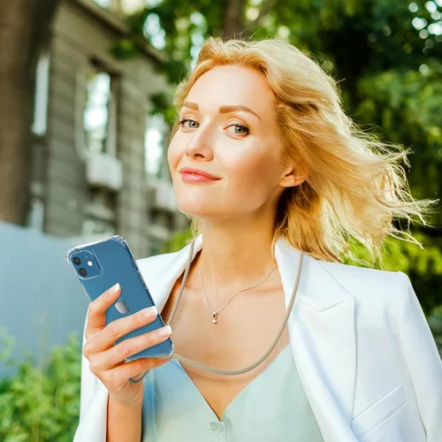 Vista 7 de ZTOFERA Compatible con iPhone 12/iPhone 12 Pro, funda transparente con cordón ajustable, TPU suave y delgada, a prueba de golpes, funda cruzada