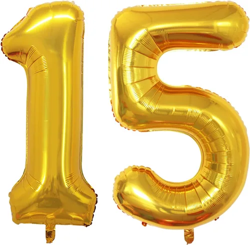 Vista 34 de Goer, conjunto de globos de papel aluminio para decoraciones de cumpleaños, globos de las letras de feliz cumpleaños y de números Oro