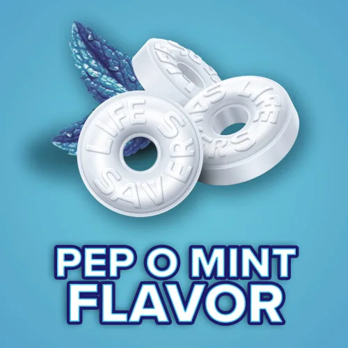 Vista 5 de Life Savers Pep-O-Mint caramelos duros de menta para el aliento, tamaño para compartir, bolsa de 13 onzas