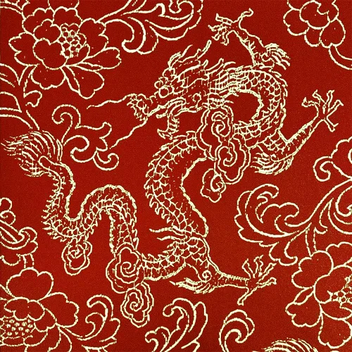 Vista 6 de Q QIHANG Papel pintado de estilo rojo chino Patrón de dragón clásico Zen Hotel Restaurante Sala de estar Nubes auspiciosas Fondo de TV Fondo