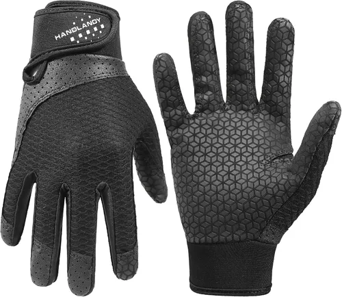 Vista 12 de HANDLANDY Guantes de bateo de béisbol para adultos y jóvenes, guantes de bateo de sóftbol con agarre transpirable para hombres, niños y niñas