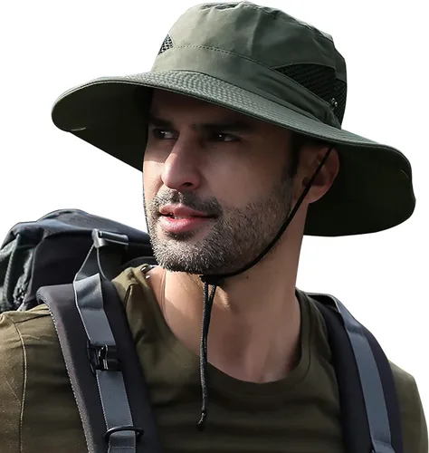 Vista 13 de Sun Hats for Men Women UPF 50+ Wide Brim Bucket Hat Waterproof Packable Cowboy Hat for Fishing Beach Safari Gardening Golf