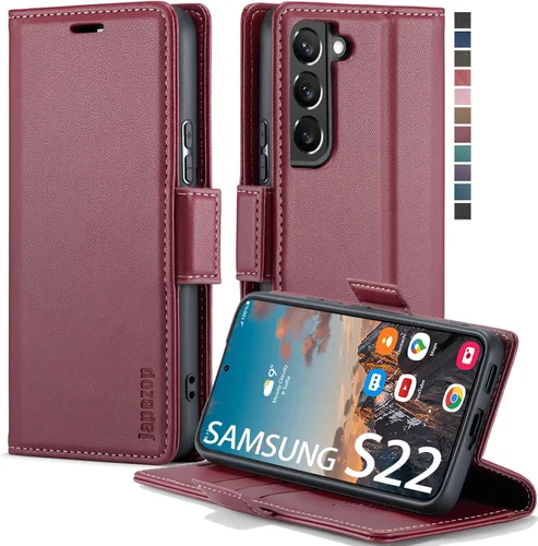 Vista 14 de Funda tipo cartera para Samsung Galaxy S22 5G con bloqueo RFID, color negro